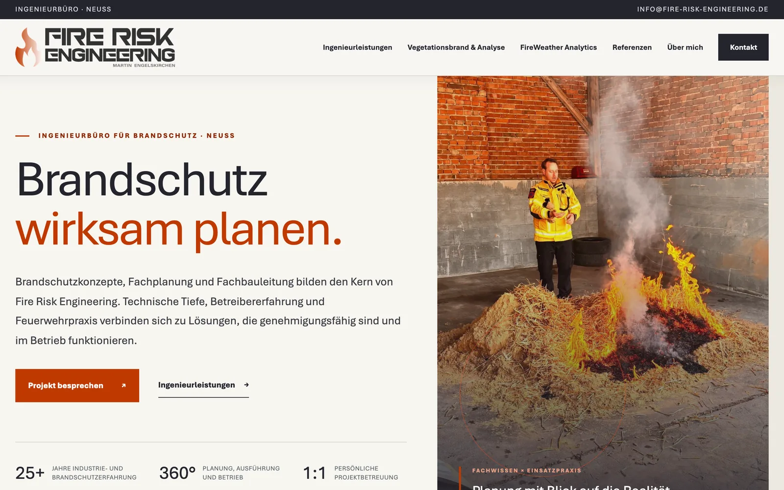 Startseite von fire-risk-engineering.de